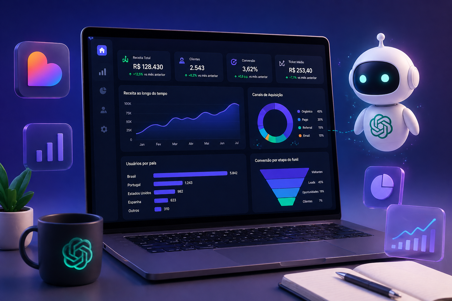 Como criar um Dashboard de Análise de Dados com IA