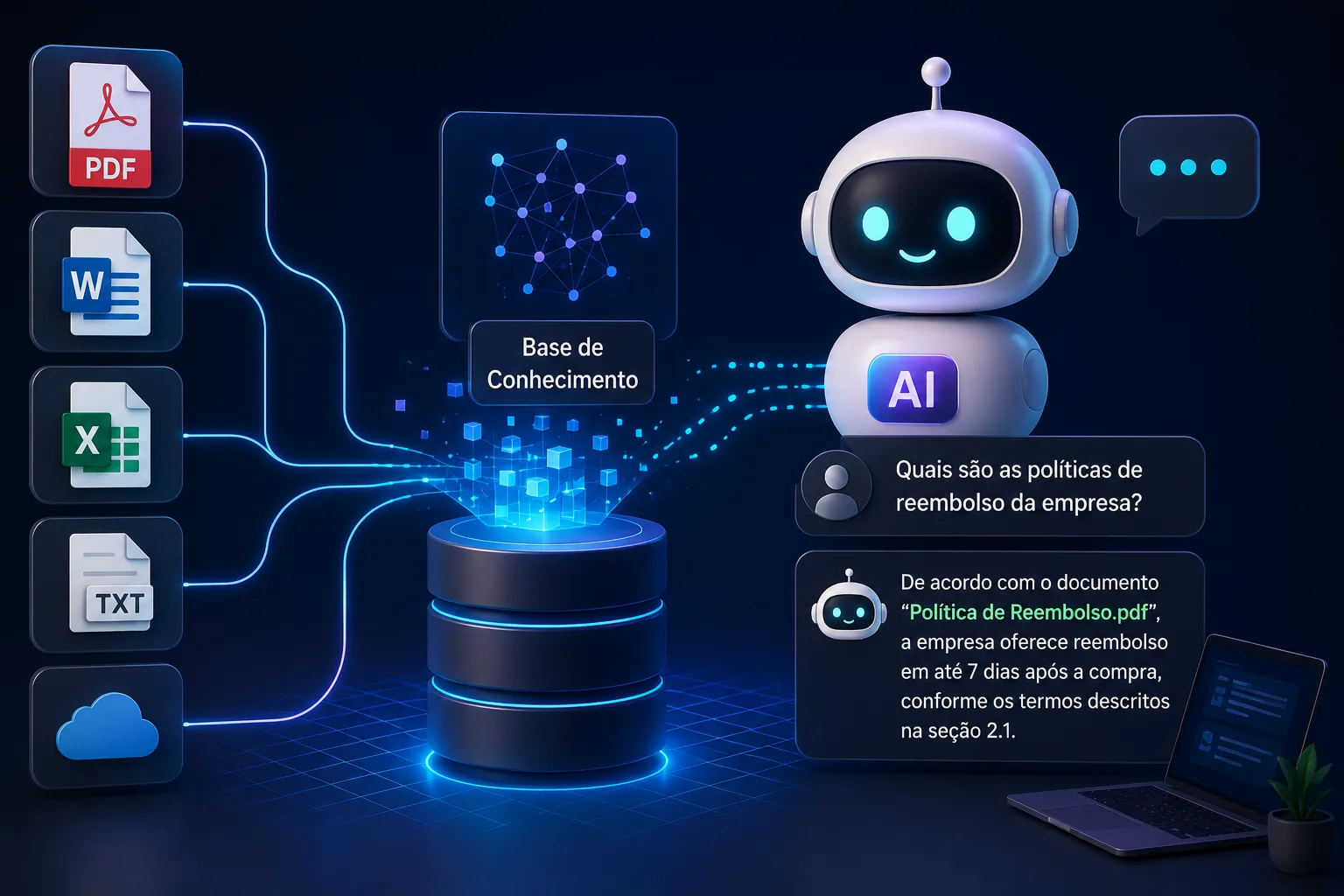 Como conectar um agente de IA aos seus documentos (RAG sem código)