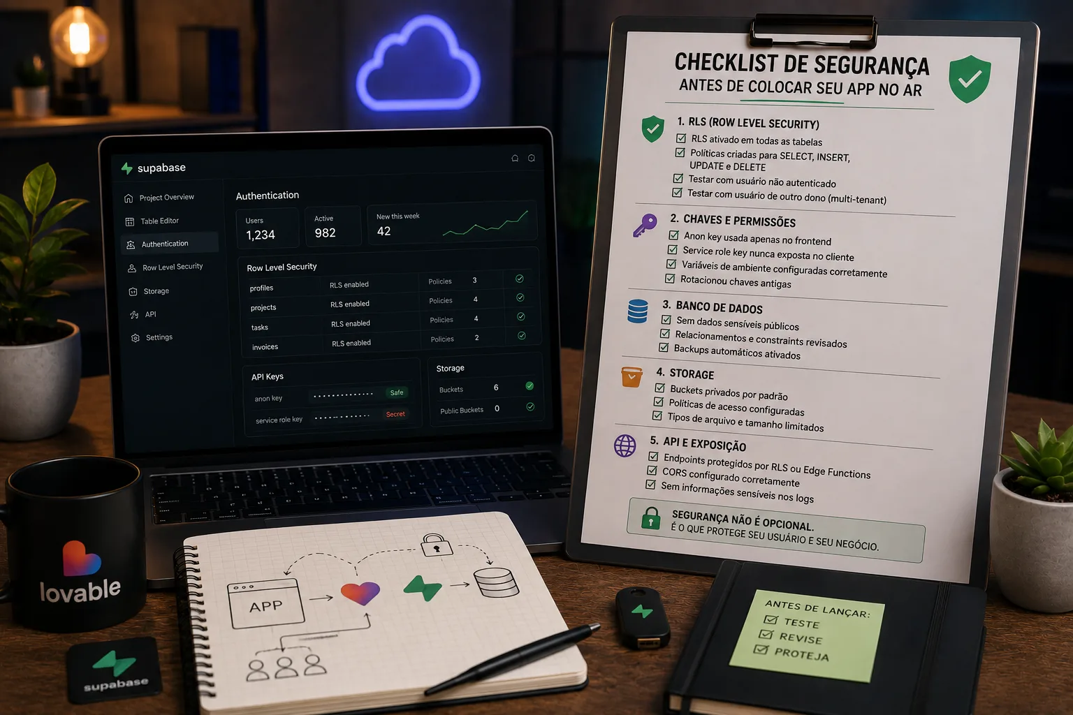 Lovable + Supabase: o checklist de segurança antes de colocar seu app no ar