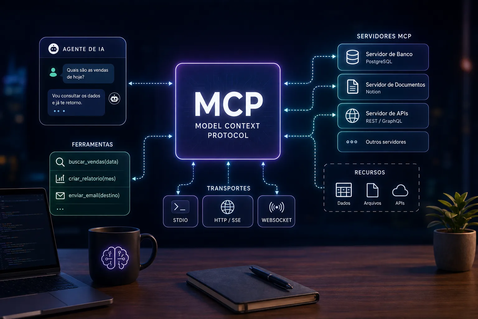 MCP explicado: o protocolo que conecta seu agente de IA às ferramentas