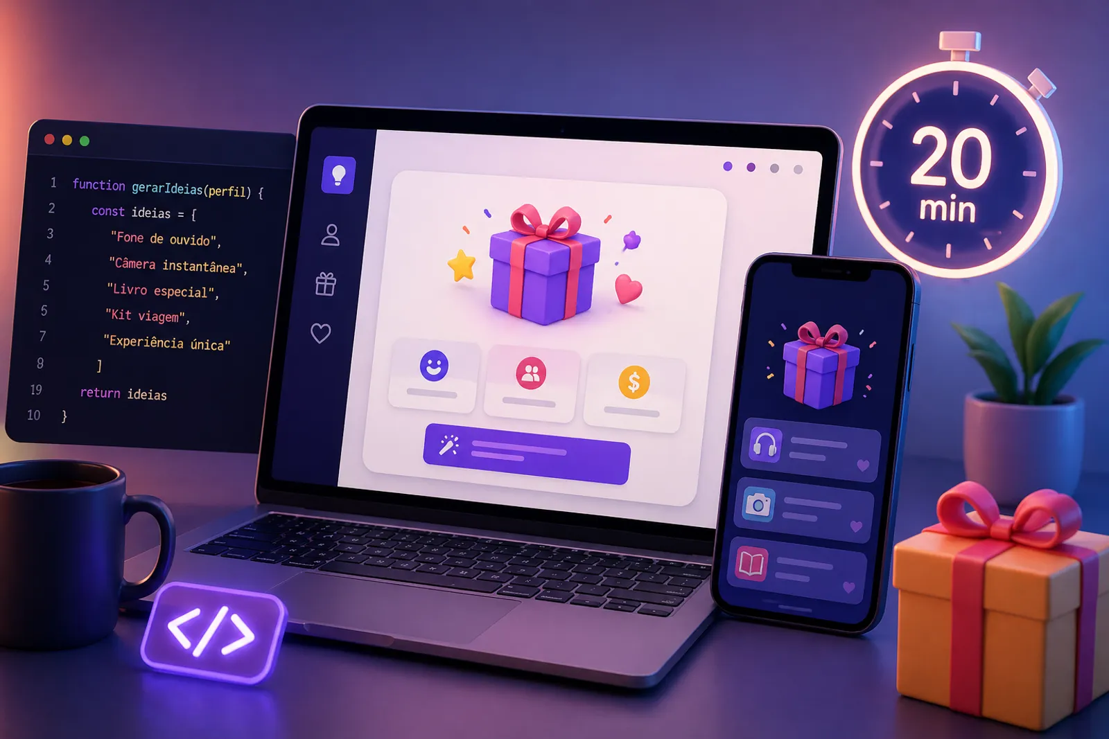 Vibe Coding na Prática: Crie um App de Gerador de Ideias de Presente em 20 Minutos